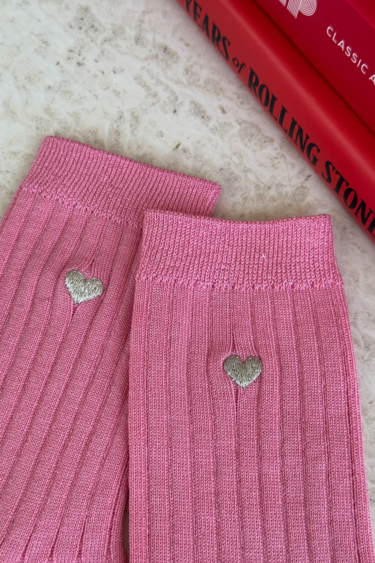 Le Bon Shoppe Embroidered Her Socks Pink Water Heart - Twenty Petworth