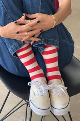 Le Bon Shoppe Wally Socks Red Stripe