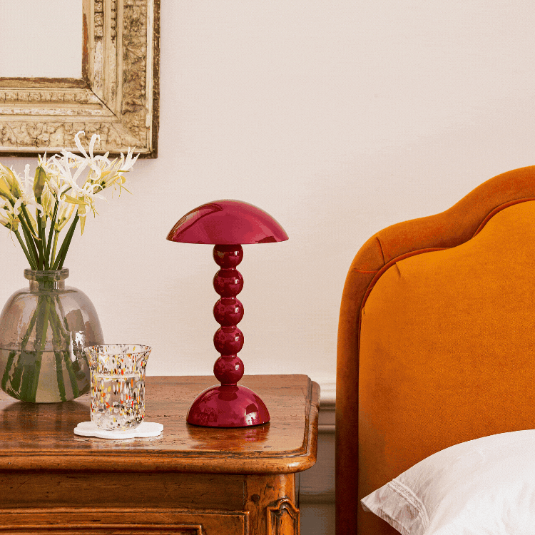 Addison Ross Bobbin Rechargeable Lamp Cherry