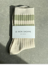 Le Bon Shoppe Her Varsity Socks in Guacamole