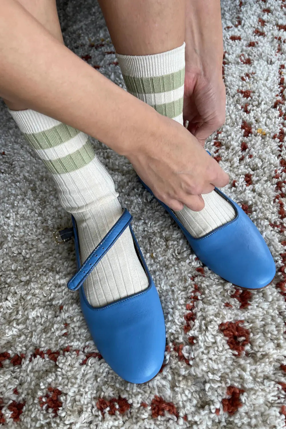 Le Bon Shoppe Her Varsity Socks in Guacamole