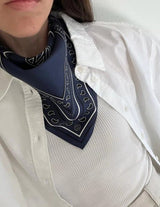 Le Scarf Paisley Scarf Navy Le Scarf
