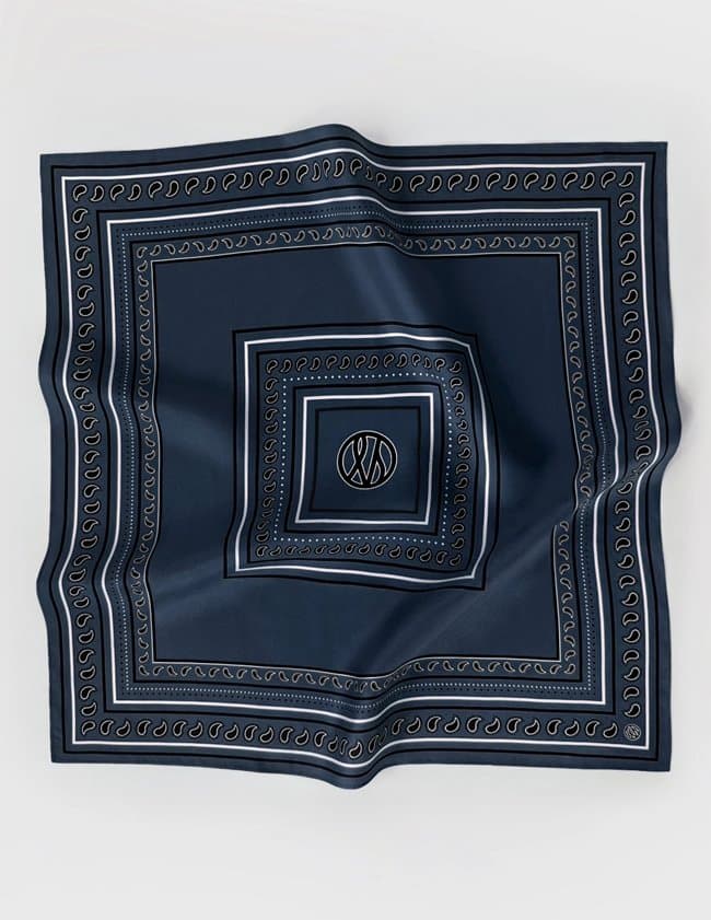 Le Scarf Paisley Scarf Navy Le Scarf