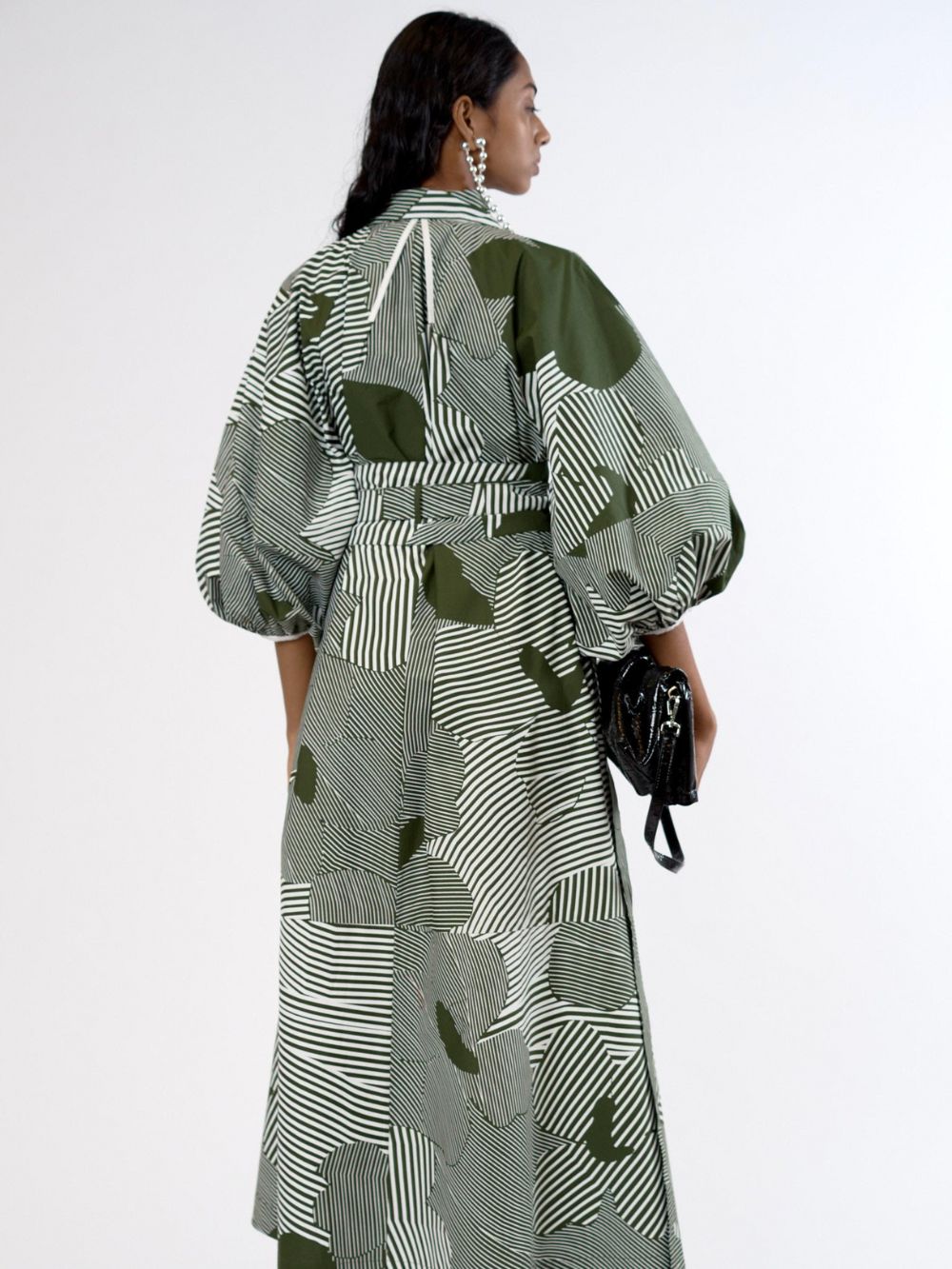 Lovebirds Hillary Dress Sakura Striped Moss Lovebirds