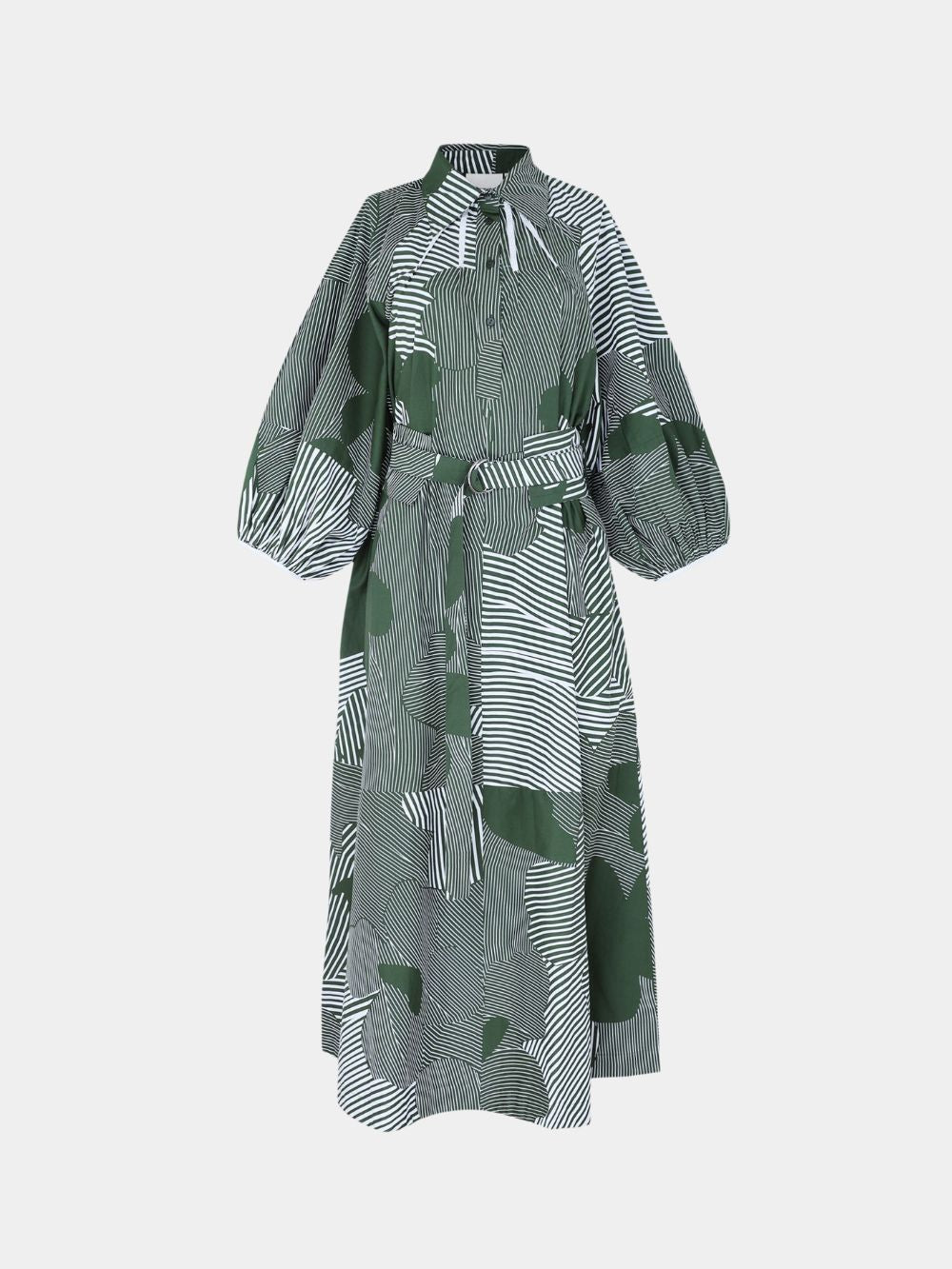 Lovebirds Hillary Dress Sakura Striped Moss Lovebirds