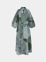 Lovebirds Hillary Dress Sakura Striped Moss Lovebirds