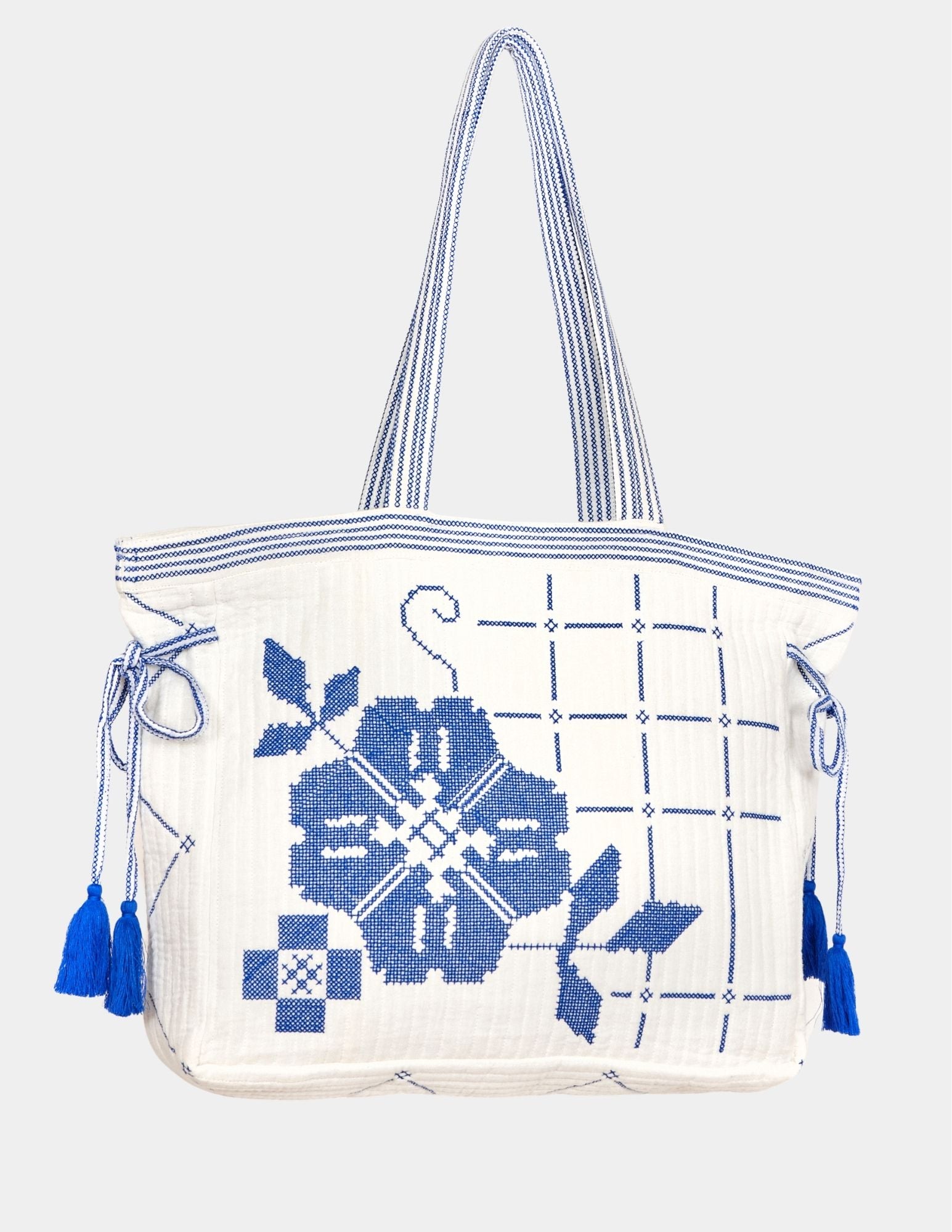 Mabe Laney Quilted Tote Blue