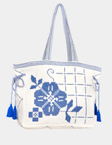 Mabe Laney Quilted Tote Blue