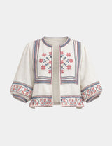 Mabe Calista Embroidered Jacket Ecru