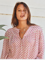 Mabe Letty Print Top Pink