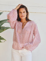 Mabe Letty Print Top Pink