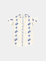 Mabe Iris Woven Frill Sleeve Top Blue