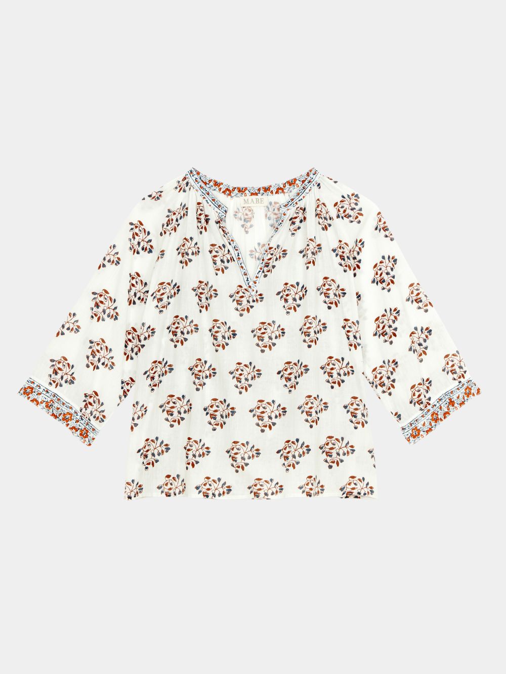 Mabe Stella PrintLong Sleeve Top Ecru