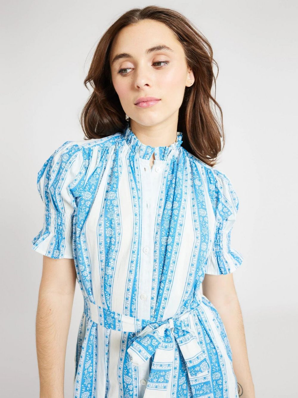 Mille Vera Dress Aqua Jaipur Stripe - Twenty Petworth