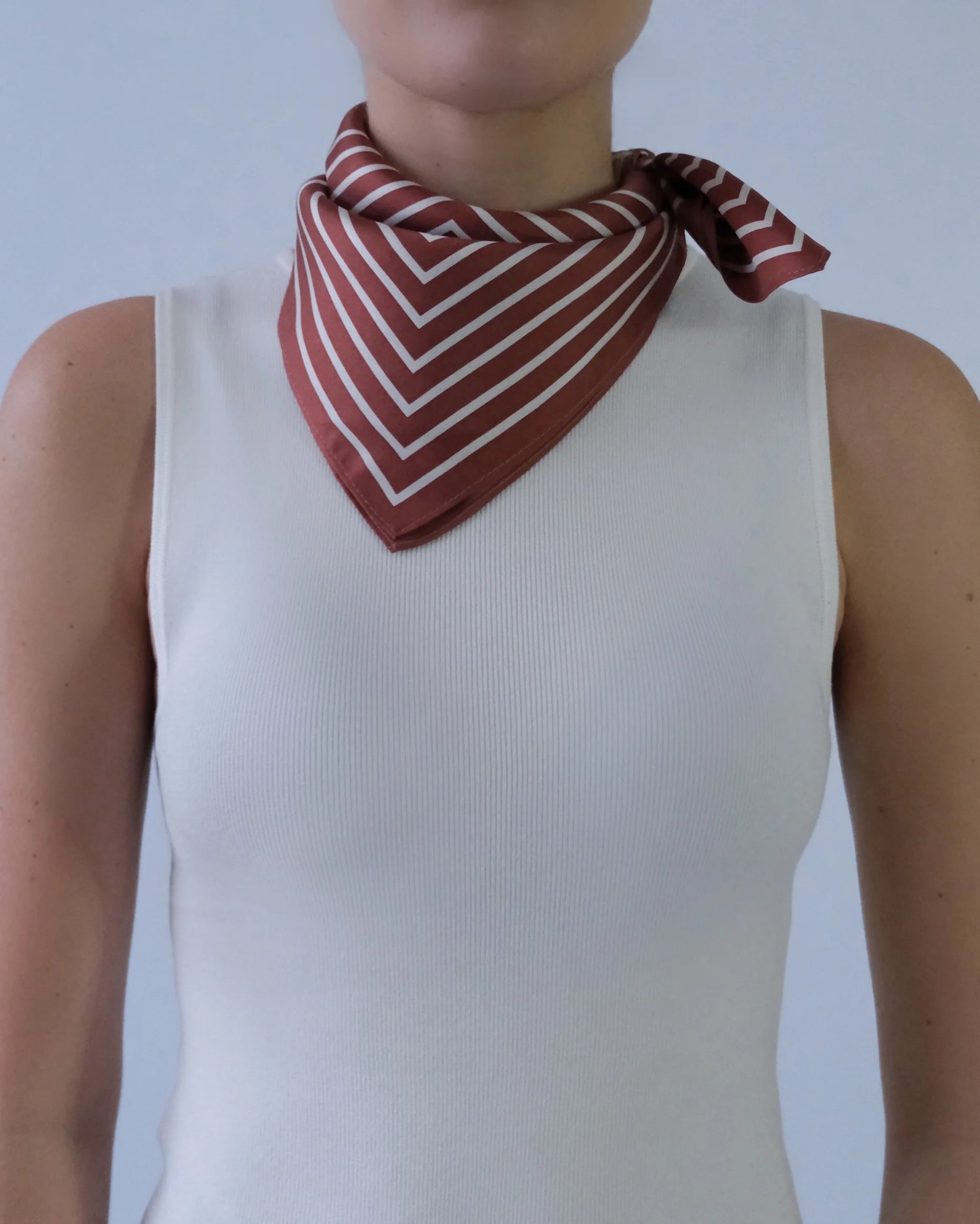 Le Scarf Striped Scarf Terracotta