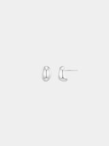 Orelia Polished Domed Mini Stud Earrings in Silver Orelia