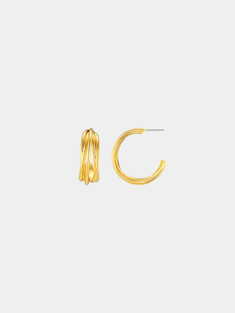 Orelia Open Interlocking Mid Size Hoops Orelia