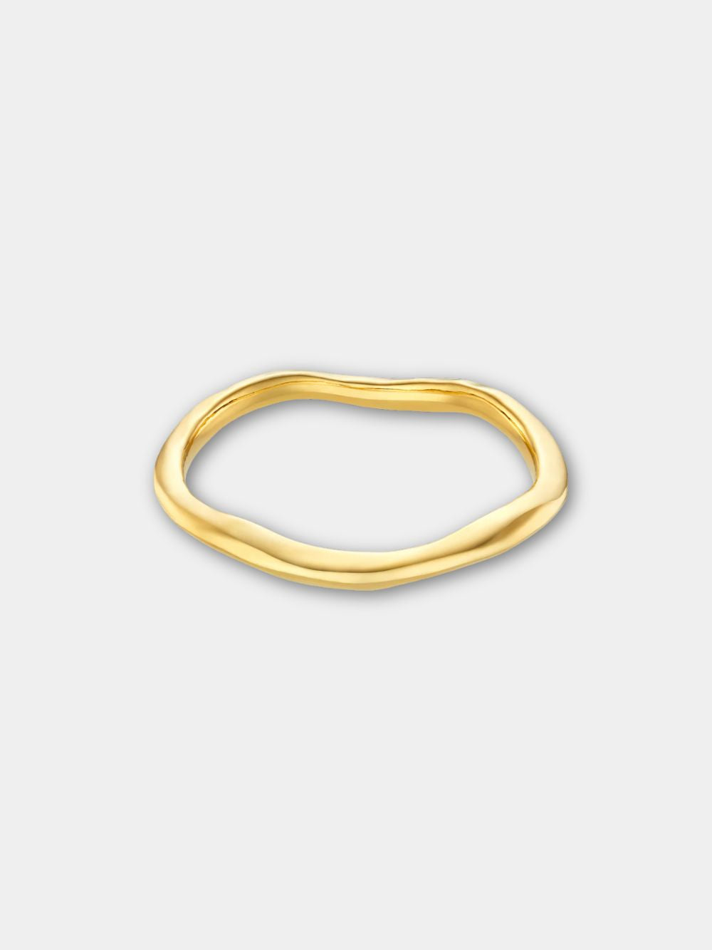 Polished Hammered Bangle in Gold Orelia