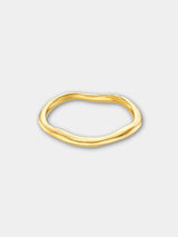 Polished Hammered Bangle in Gold Orelia