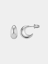Tapered Domed Hoop in Silver Orelia