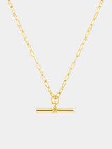 Orelia Chunky T-Bar Mid Length Necklace Gold Orelia