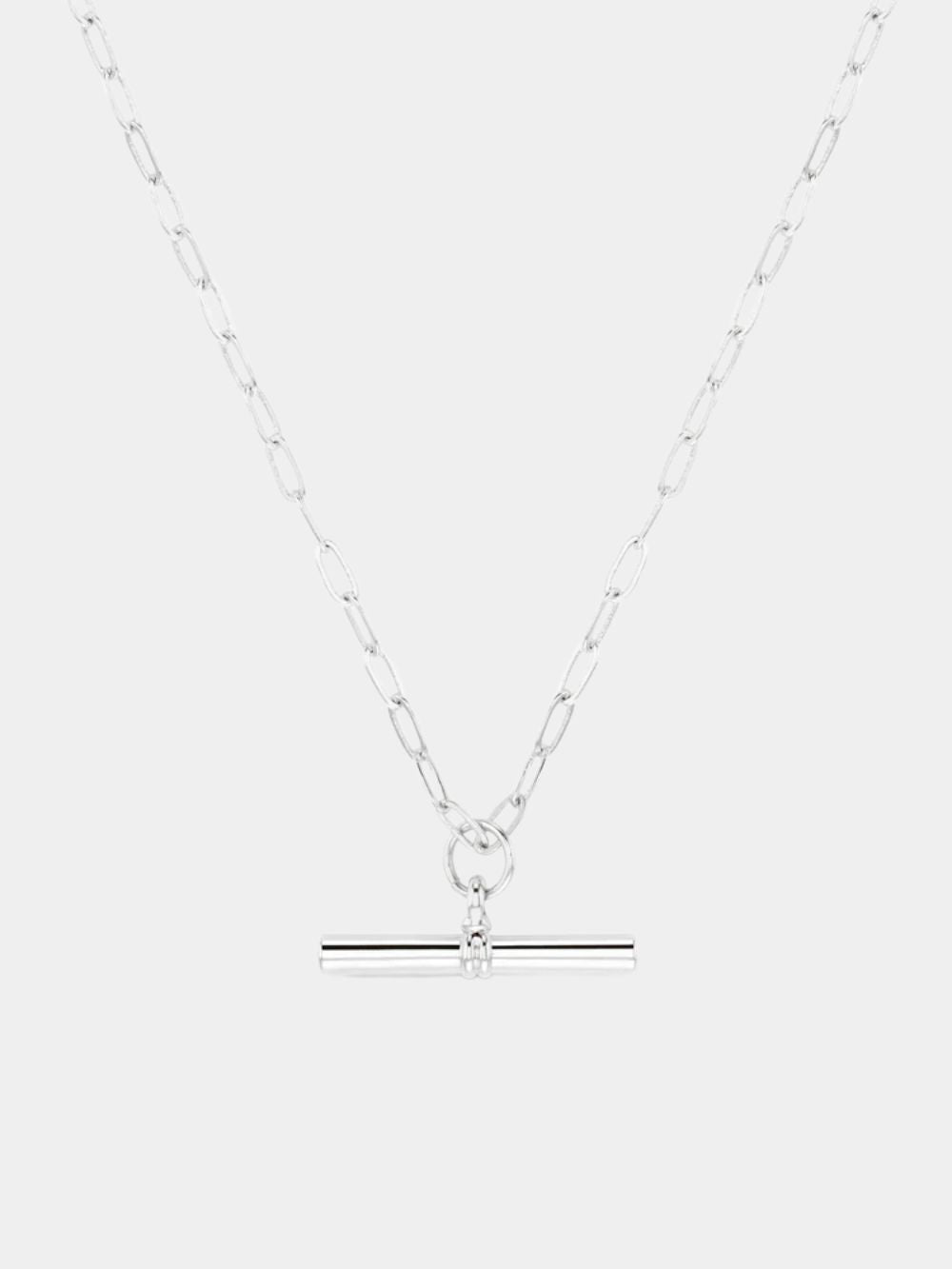 Orelia Chunky T-Bar Mid Length Necklace Silver Orelia