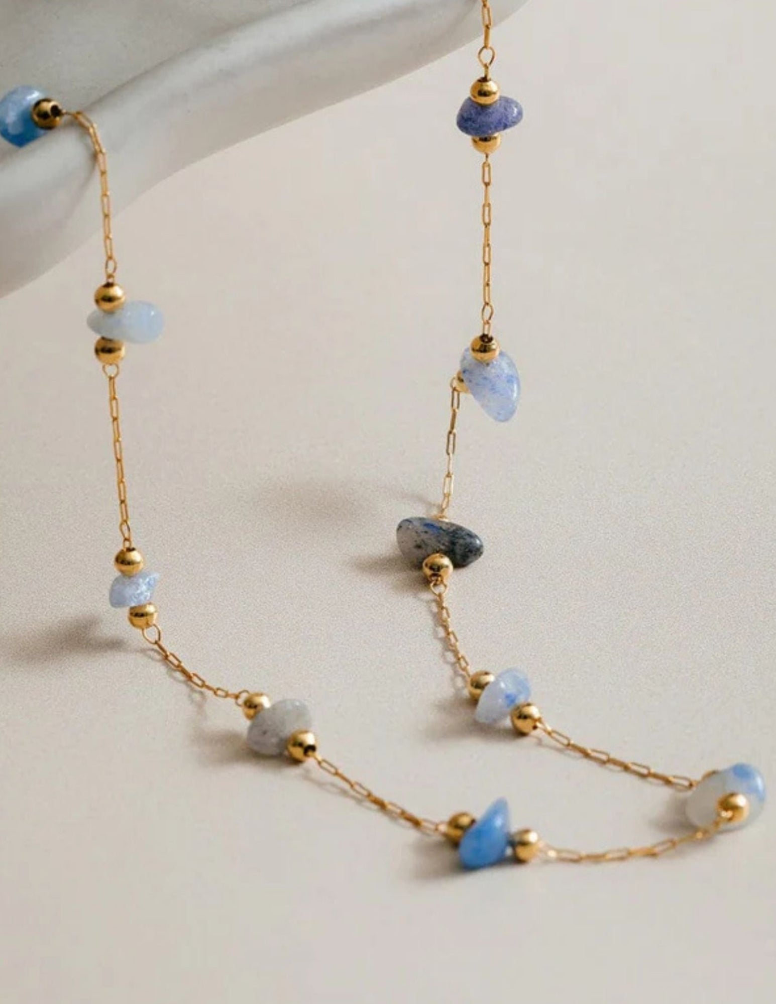 Orelia Semi Precious Chip Stationed Necklace