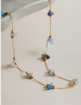 Orelia Semi Precious Chip Stationed Necklace