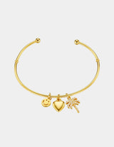 Orelia Eclectic Mixed Charm Open Bangle