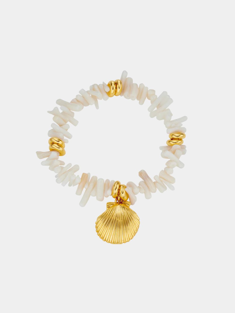 Orelia Cream Chip Shell Bracelet
