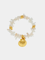 Orelia Cream Chip Shell Bracelet