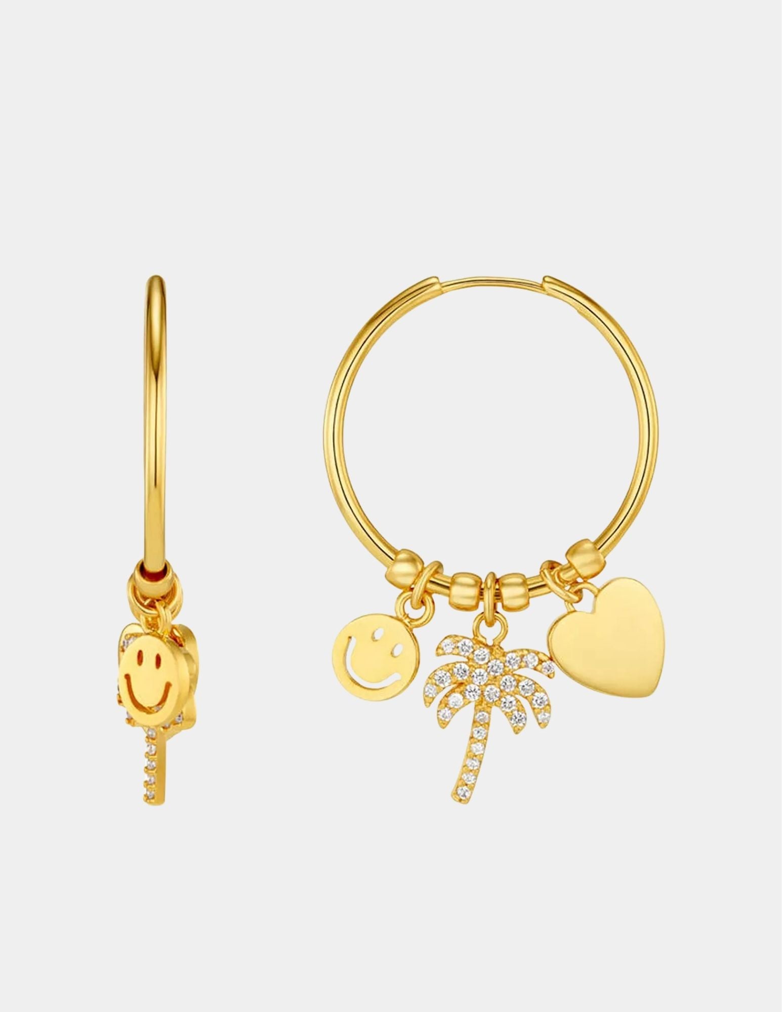 Orelia Eclectic Mixed Charm Hoop Earring