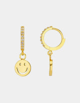 Orelia Happy Face Micro Hoop Earring
