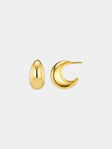 Tapered Domed Hoop in Gold Orelia