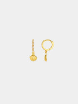 Orelia Pearl Shell Micro Hoop Earrings