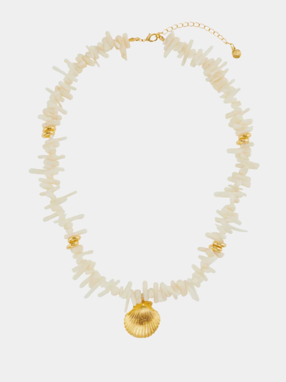 Orelia Cream Chip Shell Necklace
