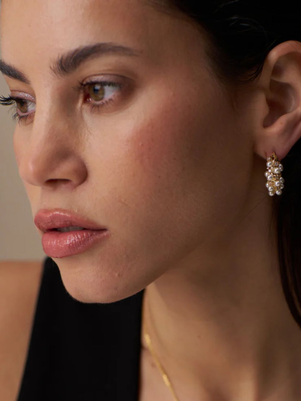 Orelia Pearl & Crystal Embellished Hoop Orelia