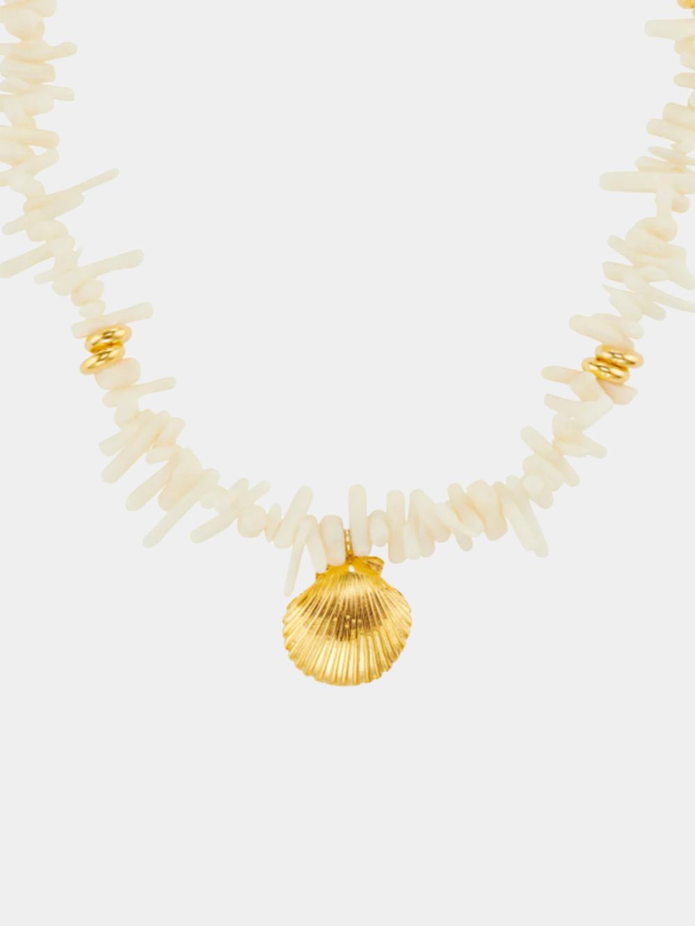 Orelia Cream Chip Shell Necklace