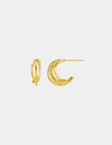 Orelia Mixed Pave Triple Illusion Hoop Earring