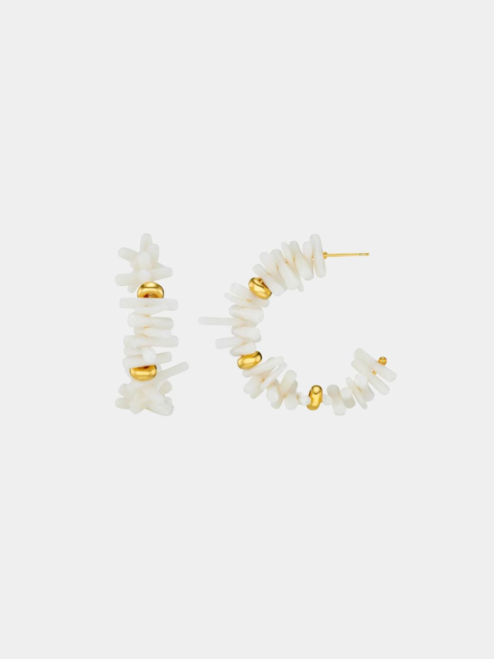 Orelia Coral Chip Shell Earrings