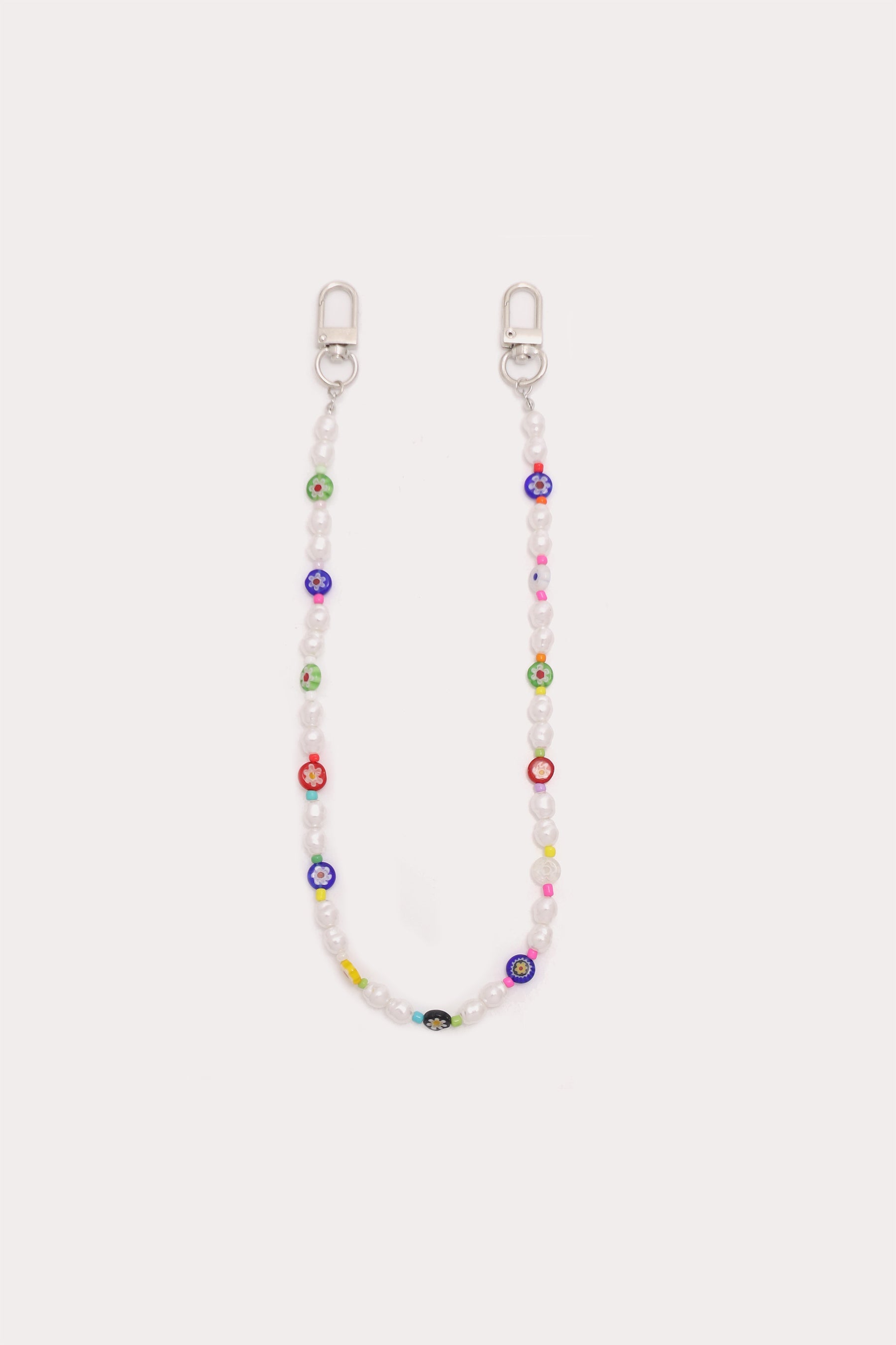 Petit Moments Beaded Pearl Bag Chain Multi Silver - Twenty Petworth