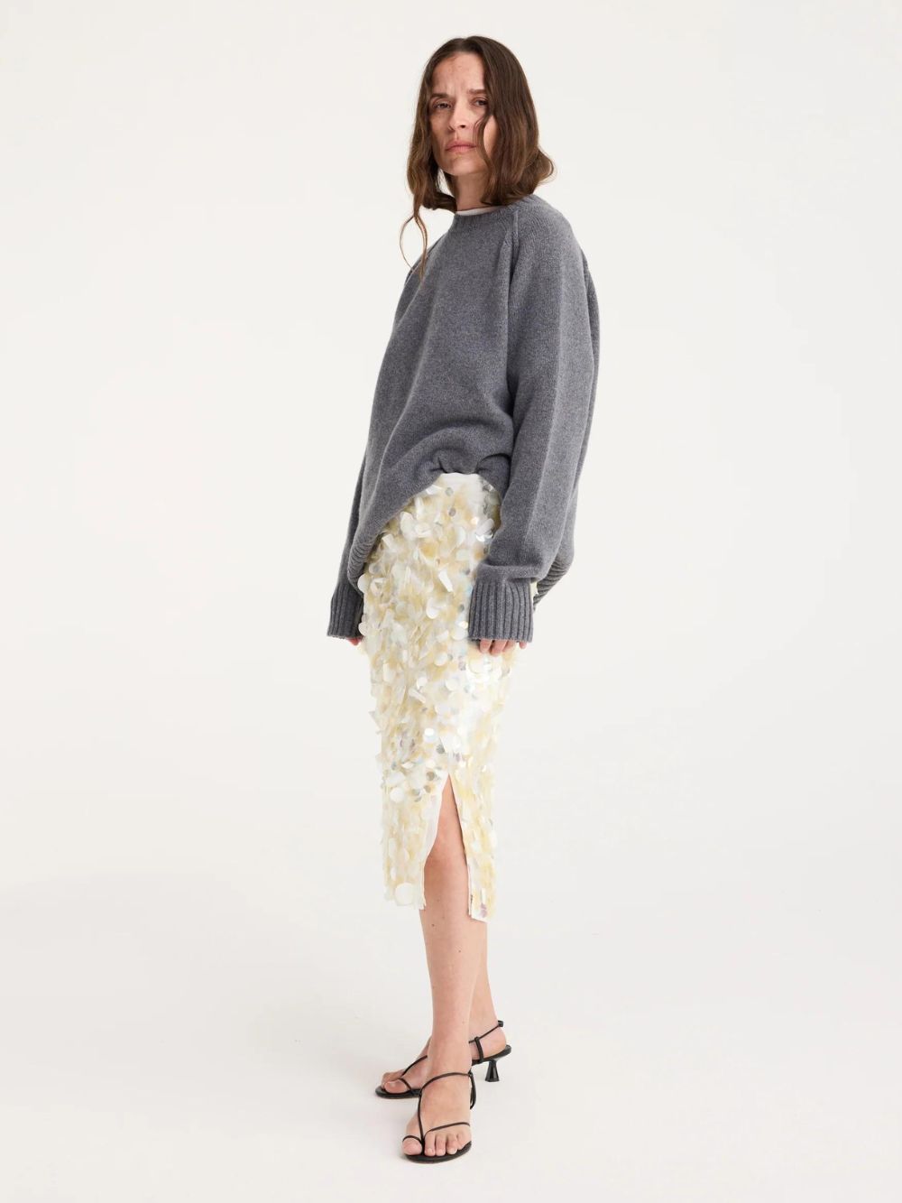 Rohe Embellished Handmade Skirt in Cream - Twenty Petworth