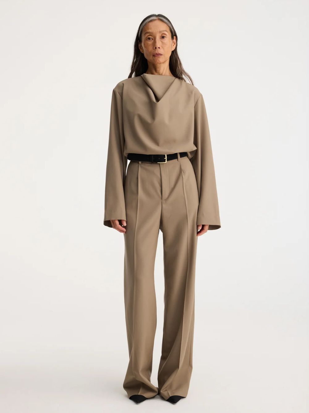 Rohe Relaxed Pleat Trousers Khaki - Twenty Petworth