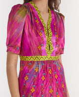 Saloni Tabitha Dress in Chevron - Twenty Petworth