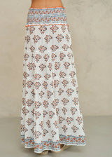 Mabe Stella Print Maxi Skirt Ecru