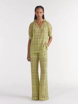 Josie Top Faience Floral Lime Saloni