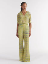 Jaimie Trousers Faience Floral Lime - Twenty Petworth
