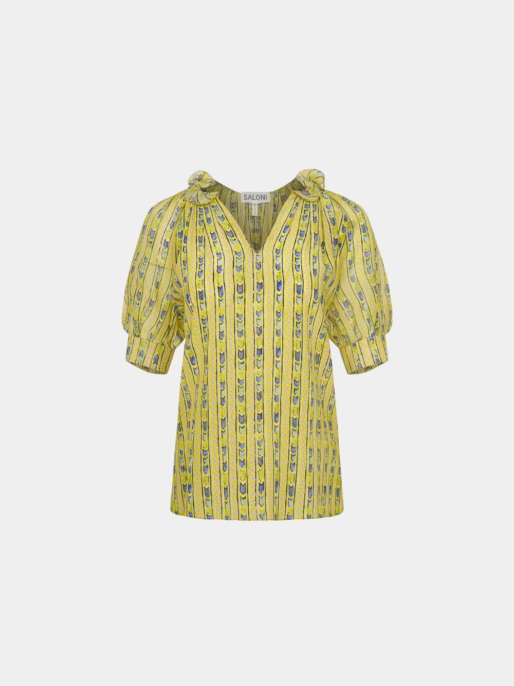 Josie Top Faience Floral Lime Saloni