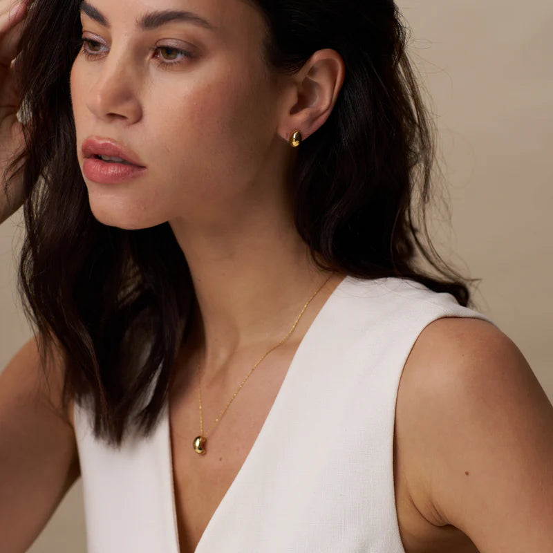 Orelia Polished Drop Chain Necklace Gold Orelia