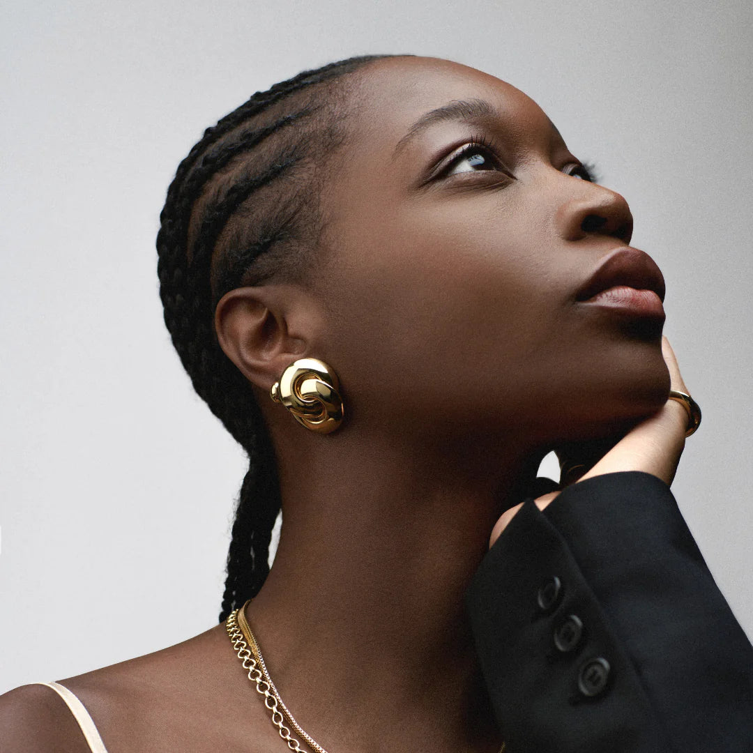 Orelia Statement Stud Interlocking Earrings Orelia